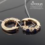 Auksiniai auskarai su briliantais ir safyrais