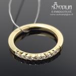 Geltono aukso žiedas su briliantais