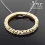 Geltono aukso žiedas su briliantais