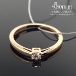 Auksinis žiedas su briliantu