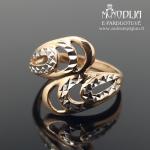 Auksinis žiedas su baltu auksu