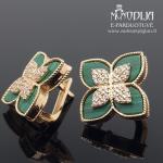 Auksiniai auskarai su akmenukais