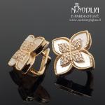 Auksiniai auskarai su akmenukais