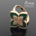 Auksinis žiedas su akmenukais