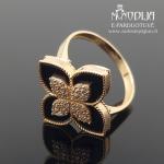 Auksinis žiedas su akmenukais