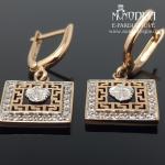 Auksiniai auskarai su baltu auksu