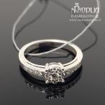 Balto aukso žiedas su briliantais