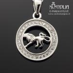 Sidabrinis pakabukas Liūtas