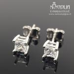 Balto aukso auskarai su akutėmis