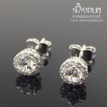 Balto aukso auskarai su akutėmis