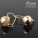 Kabantys auksiniai auskarai burbulai