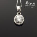 Balto aukso pakabukas su akutėmis