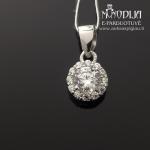 Balto aukso pakabukas su akutėmis