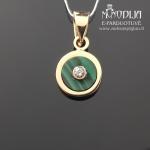 Auksinis pakabukas su akmenuku