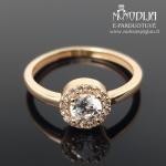 Auksinis žiedas su akmenukais