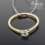 Geltono aukso žiedas su briliantu