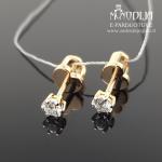 Auksiniai auskarai su briliantais