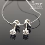 Balto aukso auskarai su briliantais