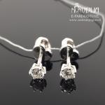 Balto aukso auskarai su briliantais