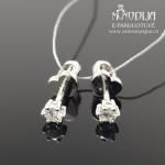 Balto aukso auskarai su briliantais