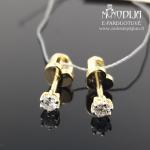 Geltono aukso auskarai su briliantais