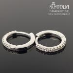 Auksiniai auskarai rinkės su briliantais