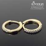 Auksiniai auskarai rinkės su briliantais