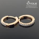 Auksiniai auskarai rinkės su briliantais