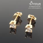 Auksiniai auskarai su akmenukais