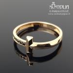 Auksinis žiedas su akmenukais