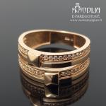 Auksinis žiedas su akmenukais