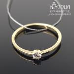 Geltono aukso žiedas su briliantu