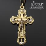 Geltono aukso pakabukas Kryžius