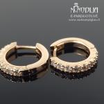 Auksiniai auskarai rinkės su briliantais