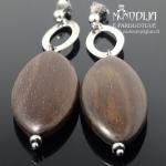 Kabantys sidabriniai auskarai