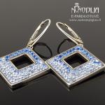 Kabantys sidabriniai auskarai su akutėmis