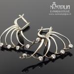 Kabantys sidabriniai auskarai su akmenukais