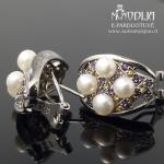 Sidabriniai auskarai su perlais