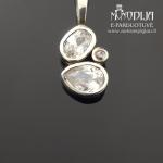 Sidabrinis pakabukas su akutėmis