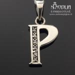 Sidabrinis pakabukas raidelė P
