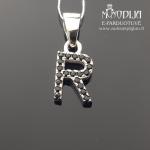 Sidabrinis pakabukas raidelė R