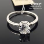 Sidabrinis žiedas su balta akute