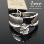 Dvigubas sidabrinis žiedas su akute