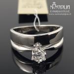 Dvigubas sidabrinis žiedas su akute