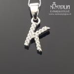 Sidabrinis pakabukas raidelė K