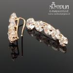 Kabantys auksiniai auskarai su akutėmis