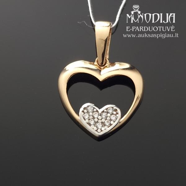 Auksinis pakabukas Širdelė