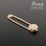 Auksinė sagė žiogelis su akutėmis