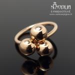 Auksinis žiedas su burbuliukais