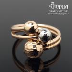 Auksinis žiedas su burbuliukais